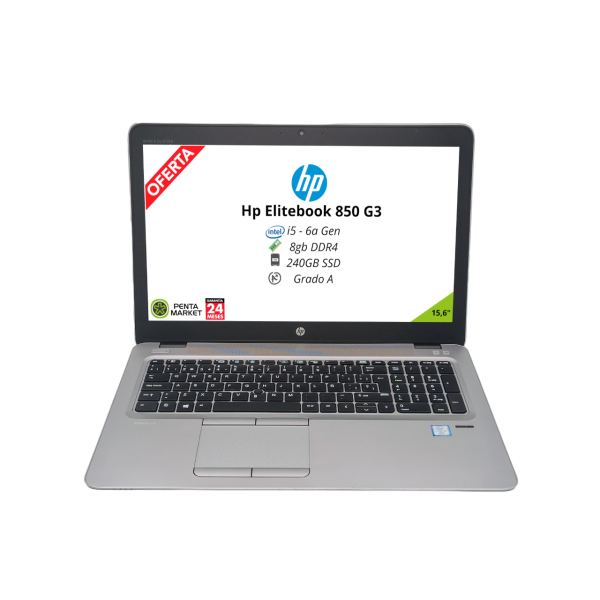 HP ELITEBOOK 850 G3 I5-6ª Gen | 8 GB DDR4 | 240GB SSD | 15.6" | WIN 10 PRO