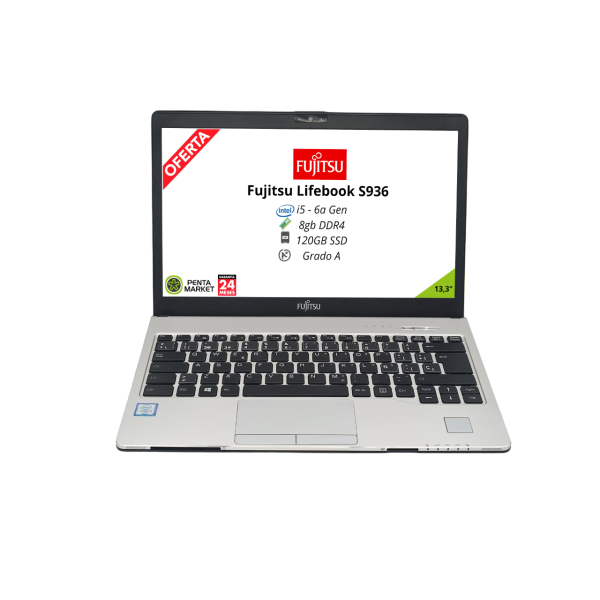 FUJITSU LIFEBOOK S936 I5-6ª GEN | 8GB DDR4 | 120GB SSD | 13.3" | WIN 10 PRO