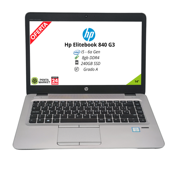 HP ELITEBOOK 840 G3 i5-6200U | 8GB DDR4 | 240GB SSD | 14" | WIN 10 PRO