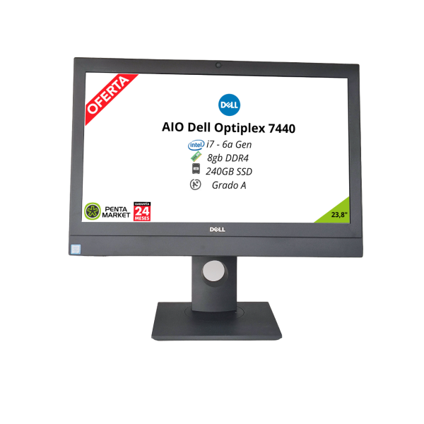 AIO Dell Optiplex 7440 / Intel i7 / 240GB SSD / 8GB DDR4 / W10 Pro / 23.8" FULL HD