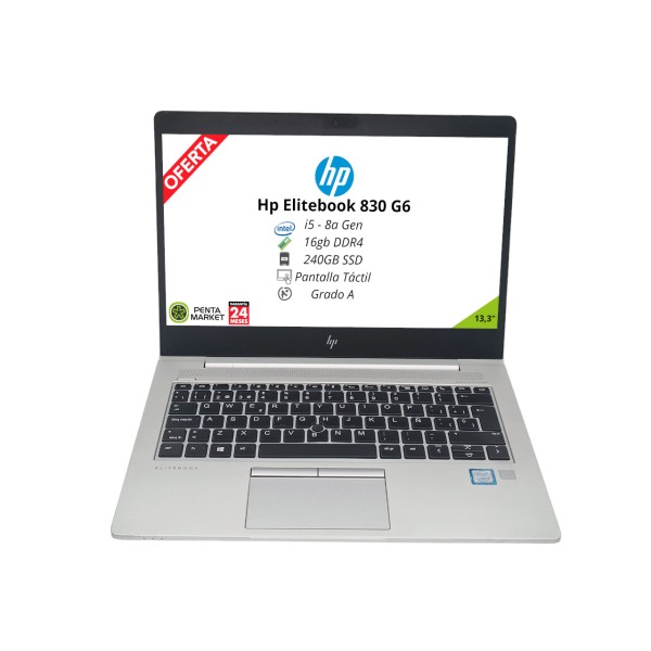 HP ELITEBOOK 830 G6 i5-8ªGen | 16GB DDR4 | 240GB SSD NVMe | 13.3" | TÁCTIL | WIN 11 PRO