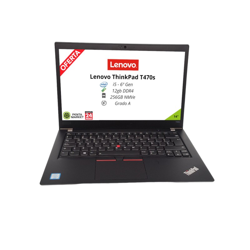 Lenovo ThinkPad T470s i5- 6ª Gen |12GB DDR4| 256GB SSD | 14" | WIN 10 PRO WIN 10 PRO