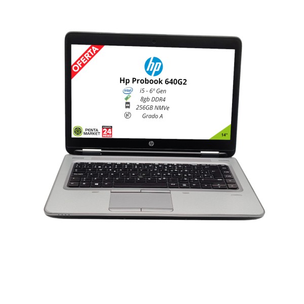 HP ProBook 640 G2 i5-6ªGen | 8GB LPDDR4 | 256GB SSD NVMe | 14" |  WIN 10 PRO